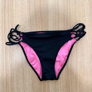 PINK Victoria Secret Black Open Side Bikini Bottom